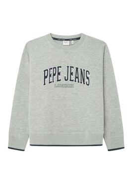 Felpa Pepe Jeans Bain crew grigia per bambino