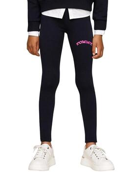 Leggings Tommy Hilfiger Foil blu navy per ragazza