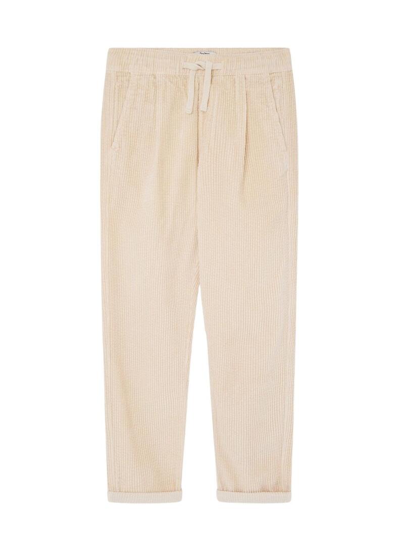 Pantaloni in velluto a coste Pepe Jeans Eadon beige per bambino