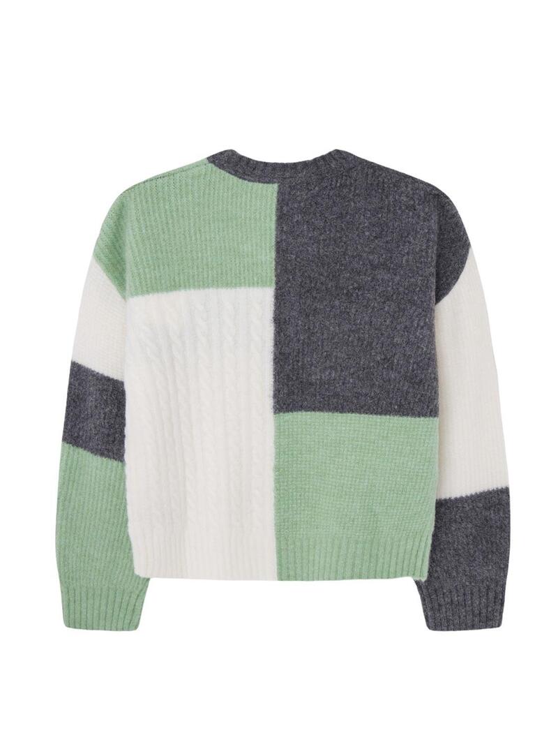 Maglione Pepe Jeans Winslow patchwork verde