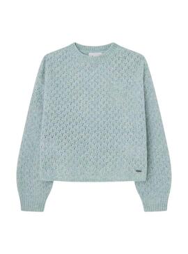 Jersey Pepe Jeans Wilkie turchese per bambina