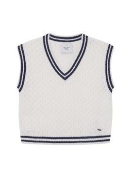 Gilet Pepe Jeans Winta bianco per bambina