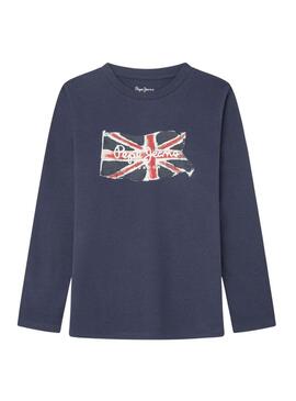 Maglietta Pepe Jeans Clag blu navy per bambino