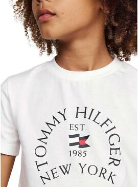 Maglietta Tommy Hilfiger Nautical bianca per bambino