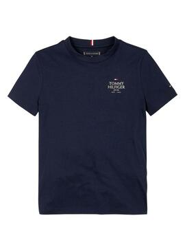 Maglietta Tommy Hilfiger Puff blu scuro per bambino