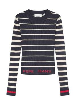 Jersey Pepe Jeans Winfrey a righe navy per bambina