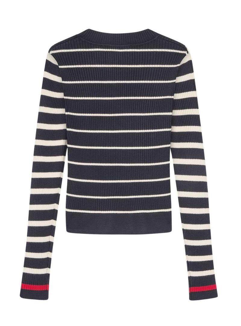 Jersey Pepe Jeans Winfrey a righe navy per bambina