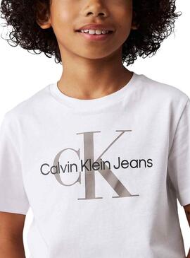 Maglietta Calvin Klein Jeans Monogram bianca