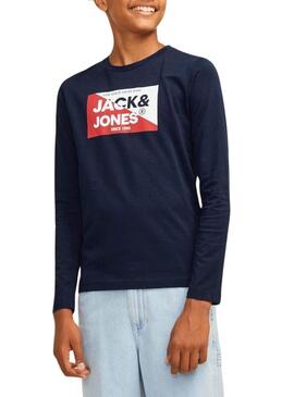 Maglietta Jack and Jones Nolan lunga blu per bambino