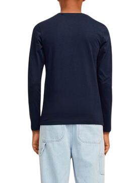 Maglietta Jack and Jones Nolan lunga blu per bambino