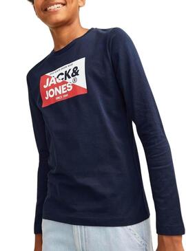 Maglietta Jack and Jones Nolan lunga blu per bambino