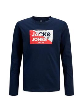 Maglietta Jack and Jones Nolan lunga blu per bambino