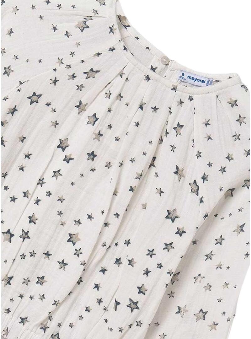 Blusa Mayoral stampata con stelle per bambina