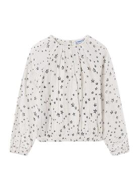 Blusa Mayoral stampata con stelle per bambina