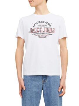 Maglietta Jack and Jones Logo bianca per bambino