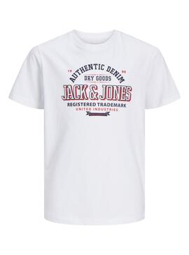 Maglietta Jack and Jones Logo bianca per bambino