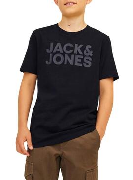 Maglietta Jack and Jones Corp logo nera per bambino