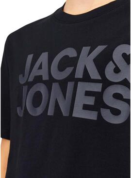 Maglietta Jack and Jones Corp logo nera per bambino