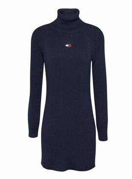 Abito Tommy Jeans a collo alto blu navy per donna