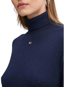 Maglione Tommy Jeans a costine blu navy per donna