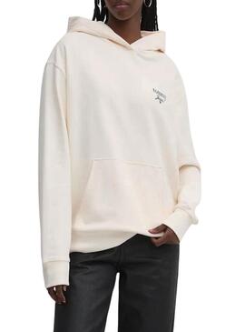 Felpa Tommy Jeans Luxe Oversize beige per donna