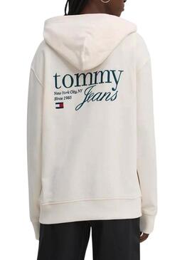 Felpa Tommy Jeans Luxe Oversize beige per donna