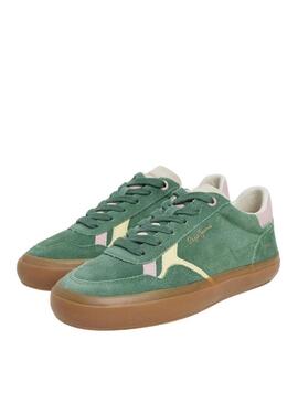 Scarpe da ginnastica Pepe Jeans Travis retro verde per donna