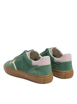 Scarpe da ginnastica Pepe Jeans Travis retro verde per donna