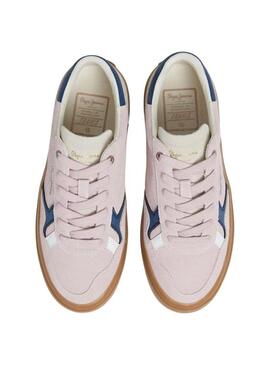 Scarpe da ginnastica Pepe Jeans Travis retro rosa per donna