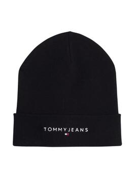 Cappello Tommy Jeans nero con logo ricamato per donna