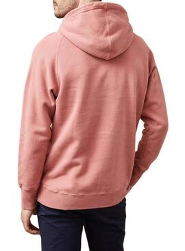 Felpa con cappuccio Altonadock Circle Hoodie color corallo per uomo