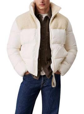 Giacca Calvin Klein Jeans Sherpa crema per uomo