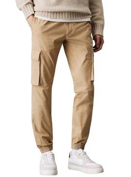 Pantaloni Calvin Klein Jeans Cargo beige per uomo