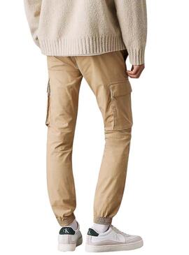 Pantaloni Calvin Klein Jeans Cargo beige per uomo