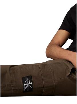 Pantaloni Calvin Klein Jeans cargo verde per uomo