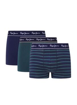 Boxer Pepe Jeans Stripes blu per uomo