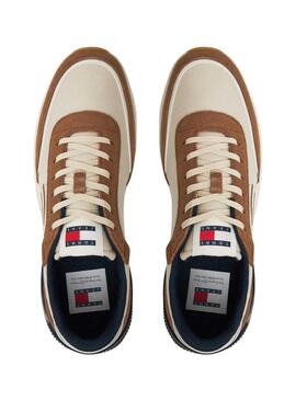 Scarpe Tommy Jeans Technical Runner color cammello per uomo