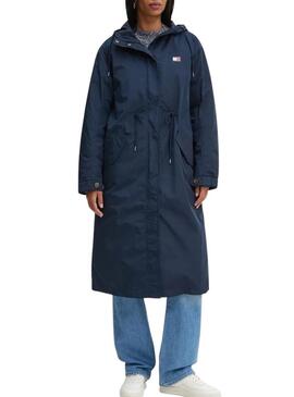 Parka Tommy Jeans 2 in 1 Tecnica blu per donna