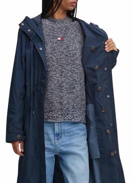 Parka Tommy Jeans 2 in 1 Tecnica blu per donna