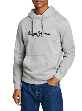 Felpa Pepe Jeans New Joe Hoodie grigia per uomo