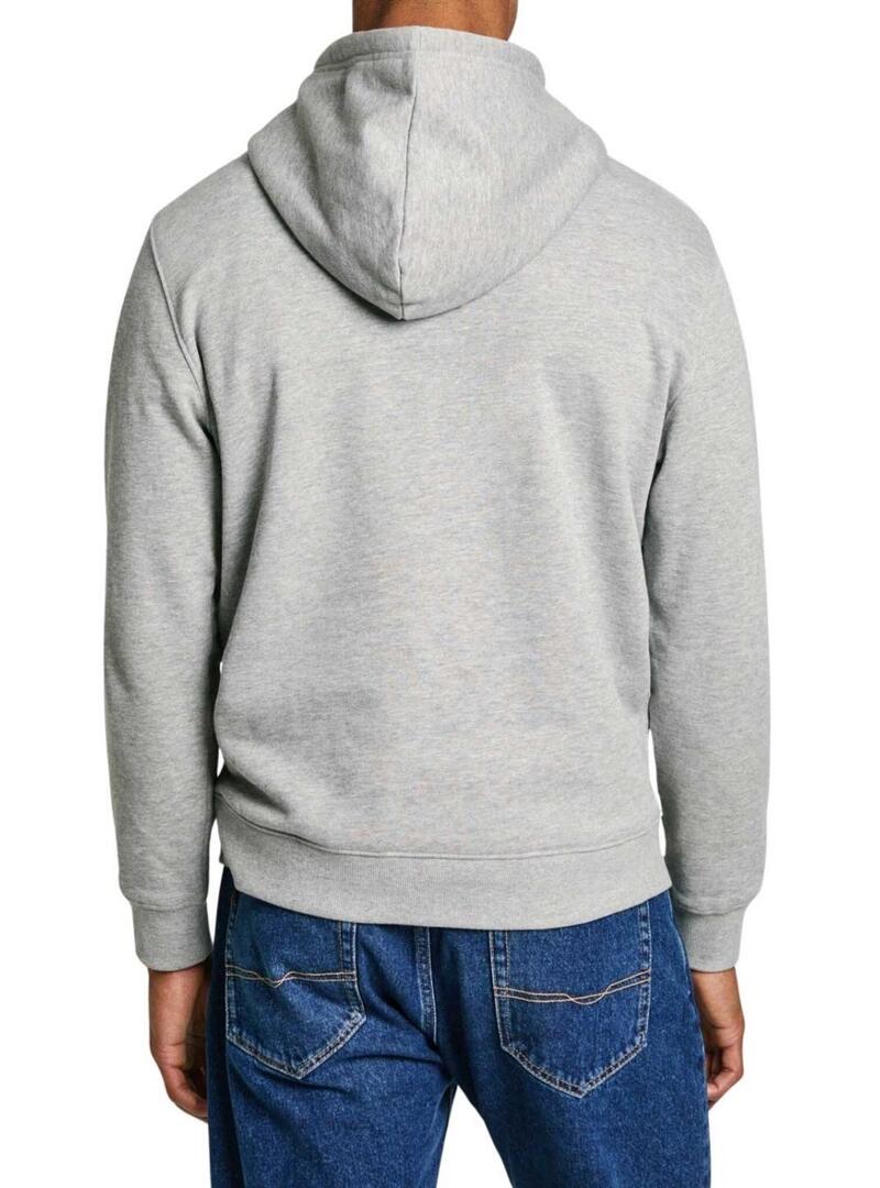 Felpa Pepe Jeans New Joe Hoodie grigia per uomo