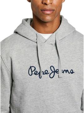 Felpa Pepe Jeans New Joe Hoodie grigia per uomo