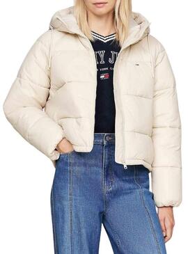 Giacca imbottita Tommy Jeans Vail beige per donna