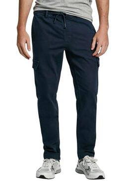 Pantaloni Pepe Jeans Gymdigo blu marino per uomo