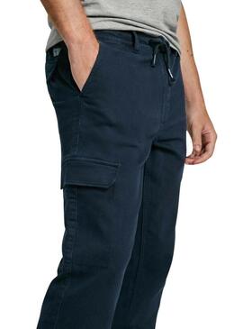 Pantaloni Pepe Jeans Gymdigo blu marino per uomo