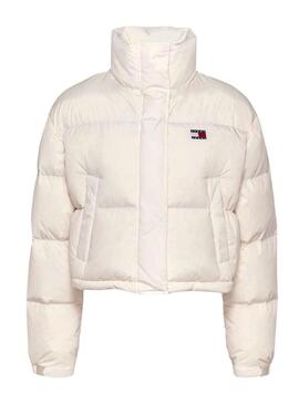 Piumino Tommy Jeans Alaska bandiera sul retro bianco per donna