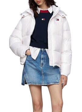 Piumino Tommy Jeans Alaska bianco per donna