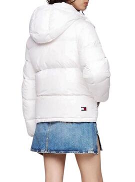 Piumino Tommy Jeans Alaska bianco per donna