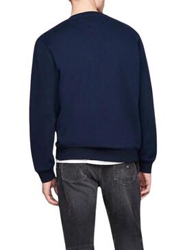 Felpa Tommy Jeans Crest blu marino per uomo