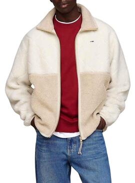 Giacca Tommy Jeans Teddy beige per uomo